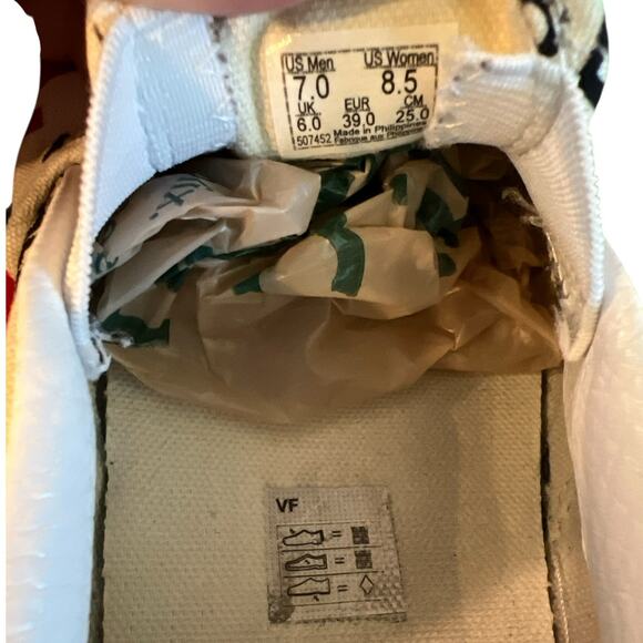 VANS Packing Tape Blanc De  Blanc in Red Black Women's Size 8.5 Men's Size 7 - Picture 6 of 6